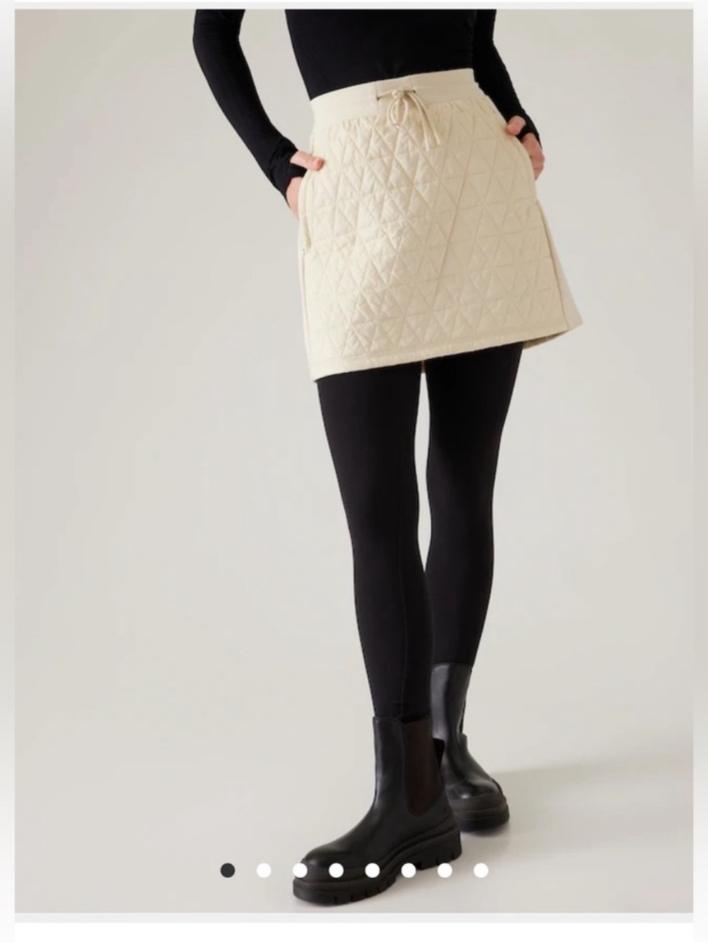 Athleta Solstice Skirt Quilted Chantilly Cream Size 14 - Picture 3 of 10